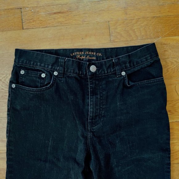 LAUREN gently used prewashed black jeans size 8P - Picture 3 of 8